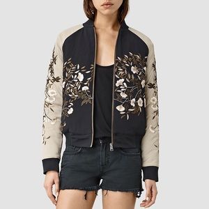 All Saints Embroidered Bomber Jacket